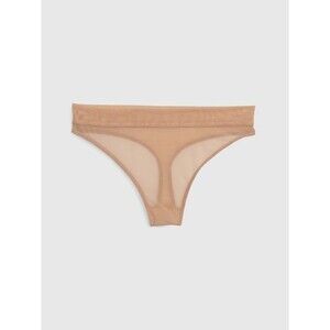NWT GAP Body Mesh High Rise Thong Womens Size XL Mesh Stretch Panties Beige